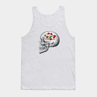 Addiction Skull Medicines - art by ben heine Tank Top